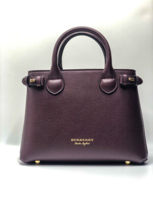 Burberry Medium Banner Bag In Leather And Housecheck burgundy